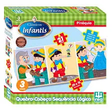 Quebra-Cabeça Sequência Lógica Pinóquio