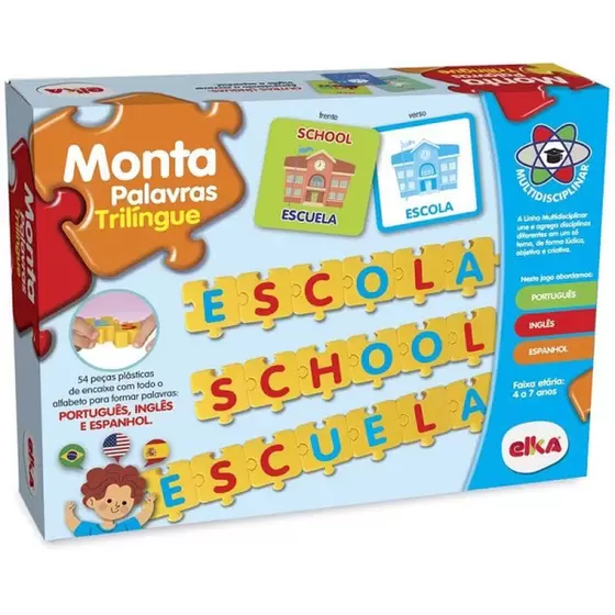 Jogo Educativo Monta Palavras Trilingue