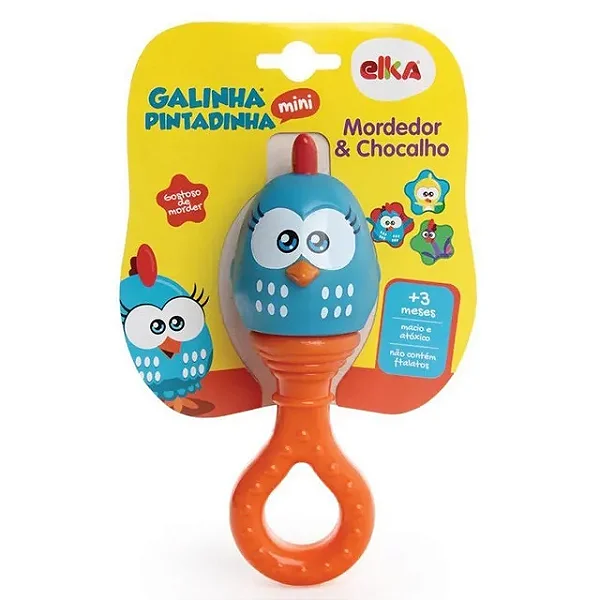 Mordedor Infantil e Chocalho Mini Galinha Pintadinha