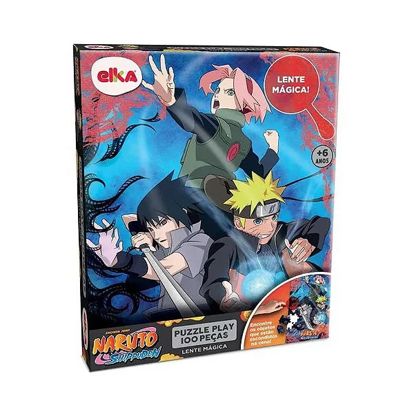 Quebra Cabeça Naruto 100 Peças Com Lente Mágica