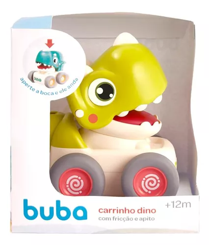 Carrinho Dino Com Fricção E Apito Verde
