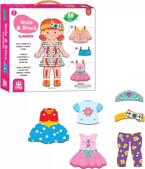 Veste e Brinca Alinhavos em Madeira