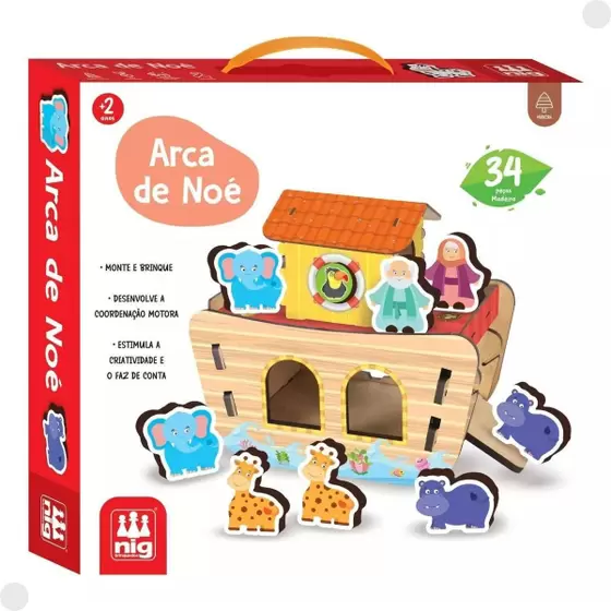 Conjunto de Blocos Madeira Arca de Noe 3D