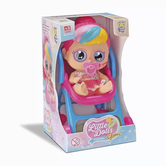 Boneca Little Dolls Glitter Carrinho de Passeio