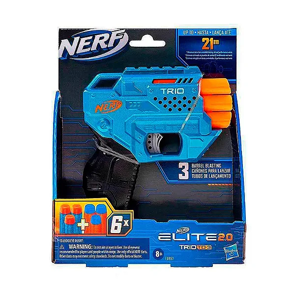 Lançador De Dardos Nerf Elite 2.0 Trio TD-3
