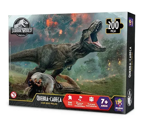 Quebra-Cabeça Jurassic World Fúria Do T-Rex 200 Peças