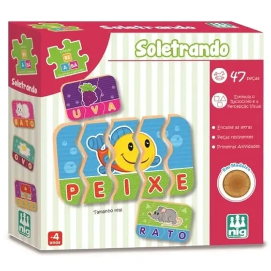 Jogo Soletrando de Madeira Be a Bá