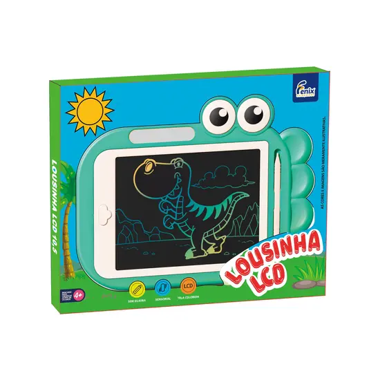 Lousa Mágica Infantil Dino Verde Tela LCD
