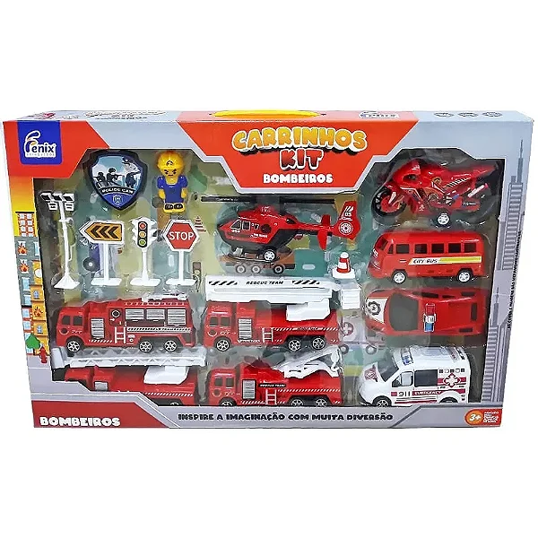 Kit Carrinhos Bombeiro Grande