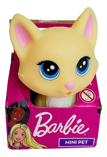 Mini Pets Barbie Gata Na Casinha Creme