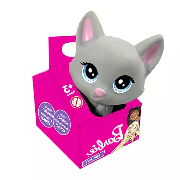 Mini Pets da Barbie Gata Na Casinha Cinza