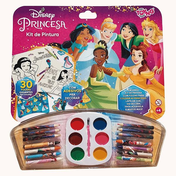 Kit Pintura C/ Livro e Maleta Princesas Disney