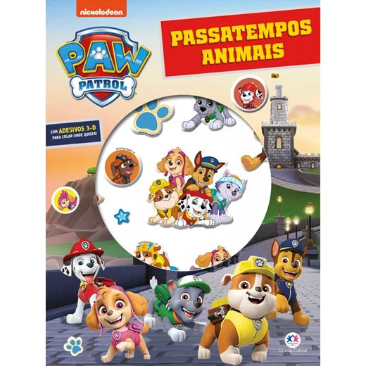 Livro Adesivos Patrulha Canina Passatempos Animais