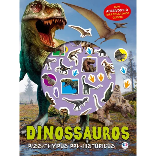 Livro Adesivos Dinossauros Passatempos Pré-Históricos