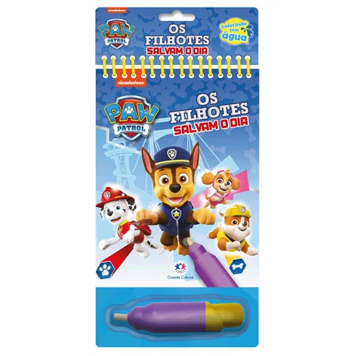 Livro Aquabook Patrulha Canina Os Filhotes Salvam o Dia