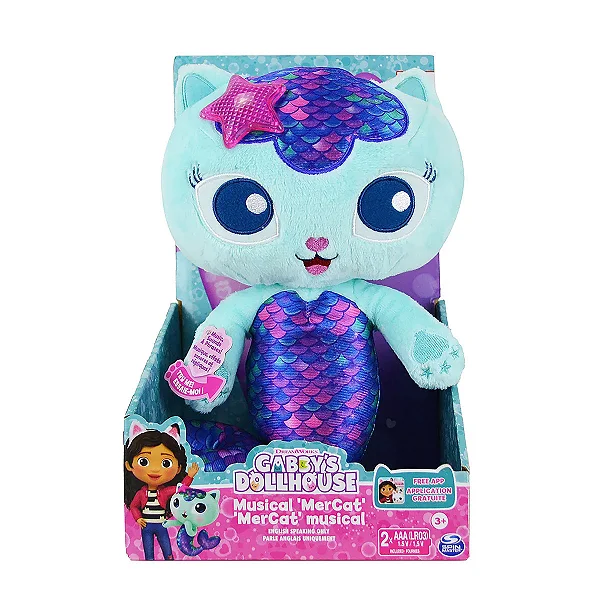 Gabby's Dollhouse Pelúcia MerCat Com Luz e Som