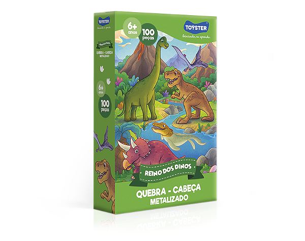 Quebra-Cabeça Reino Dos Dinos 100 Peças