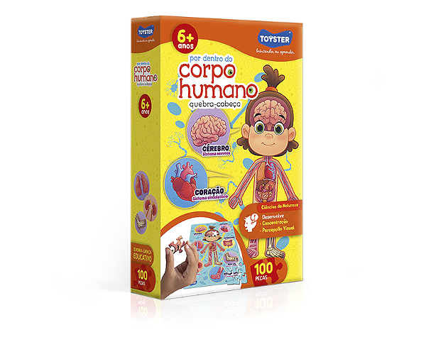 Quebra-Cabeça Por Dentro Do Corpo Humano 100 Peças