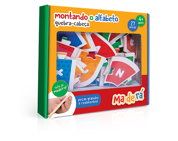 Quebra-Cabeça Montando o Alfabeto 27 Peças