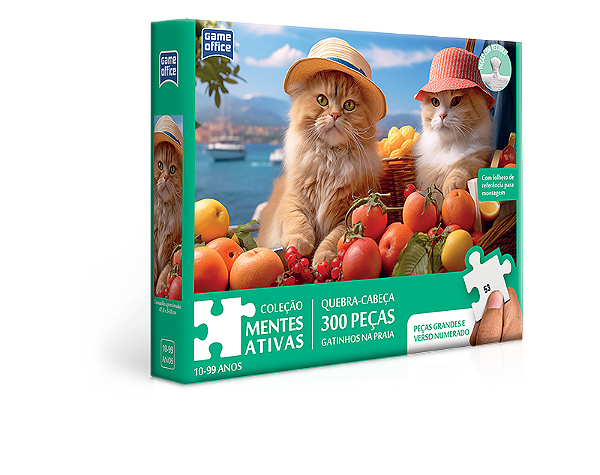 Quebra-Cabeça Mentes Ativas Gatinhos Na Praia 300 Peças