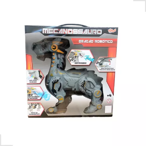 Mecanossauro Dragão Robótico Solta Fumaça Com Som