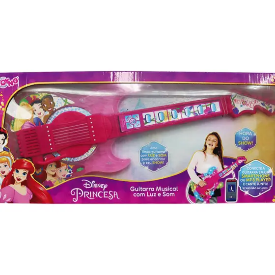 Guitarra Musical das Princesas Disney com Luz e Som
