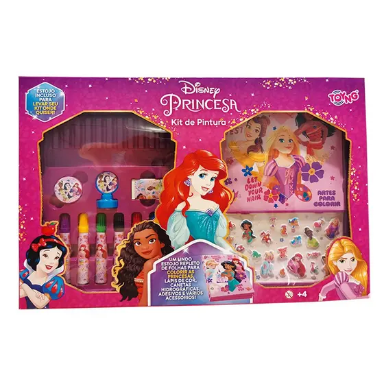 Kit Pintura Completo Com Maleta Princesas Disney