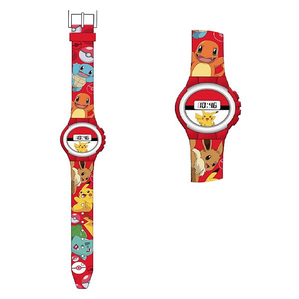 Relógio Digital Infantil Pokemon Hora e Data