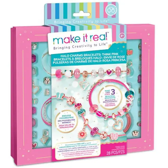 Fashion Dreams Pulseiras de Berloques Halo Pense Rosa