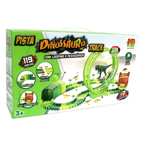 Pista Dinossauro Track Com Looping 119 Peças