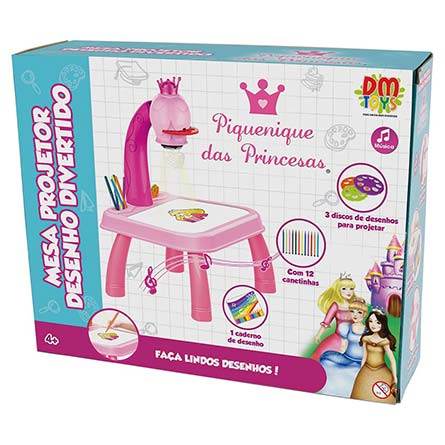 Mesa Projetor Desenho Divertido Piquenique das Princesas
