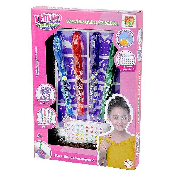 Tattoo Collection 04 Canetas Gel e Adesivos