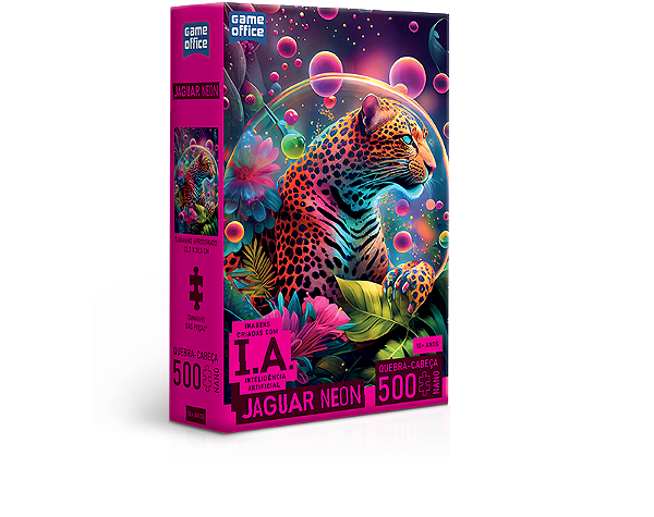 Quebra-Cabeça IA Jaguar Neon 500 Peças Nano