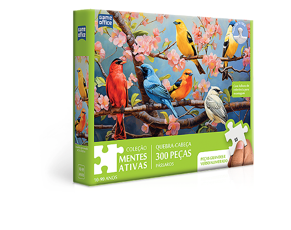Quebra-Cabeça Mentes Ativas Pássaros Na Cerejeira 300 Peças