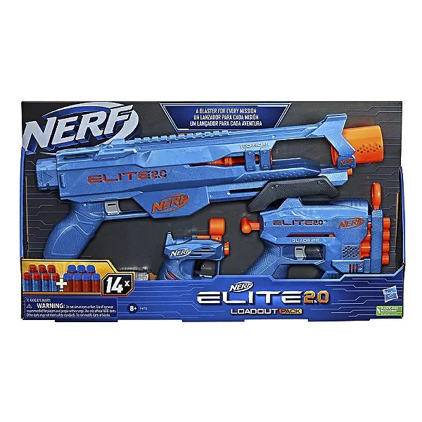 Lançador Nerf Elite 2.0 Loadout Pack c/ 03 Modelos