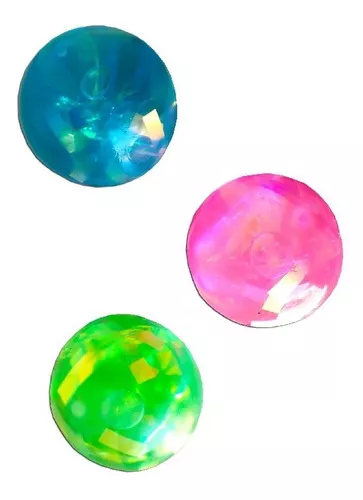 Bola de Borracha Com Glitter Sortidas
