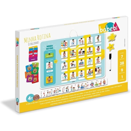 Brinquedo Educativo Quadro Minha Rotina Estrelinhas