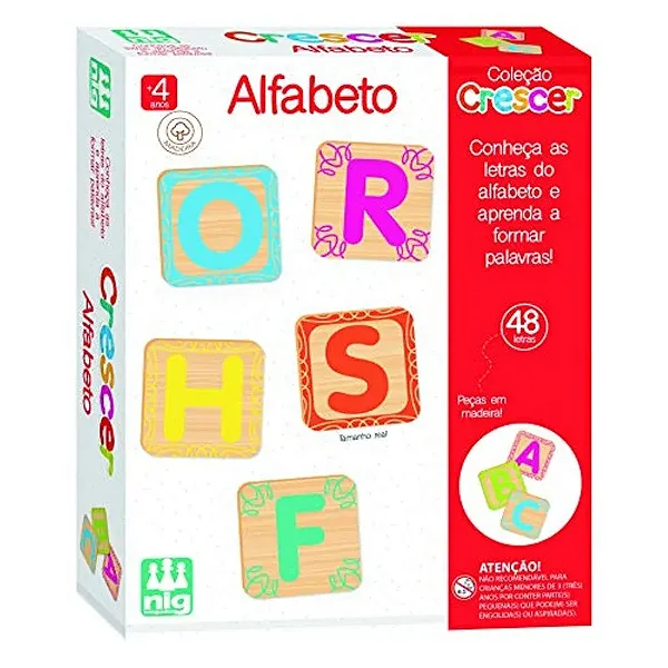 Jogo Educativo Didático Crescer Alfabeto Em Madeira