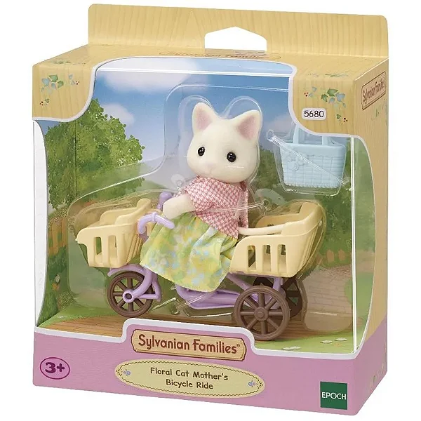 Sylvanian Families Passeio de Bicicleta Mamãe Gato Primavera