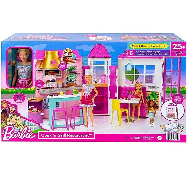 Restaurante da Barbie Playset Com Boneca