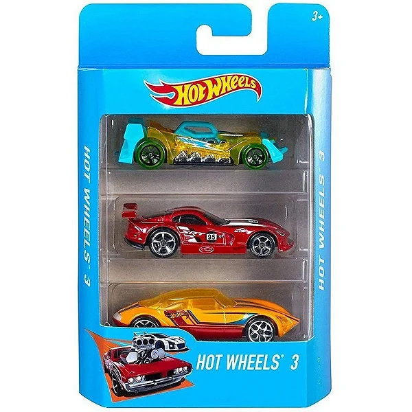 Kit c/ 03 Carrinhos Miniatura Hot Wheels Sortidos