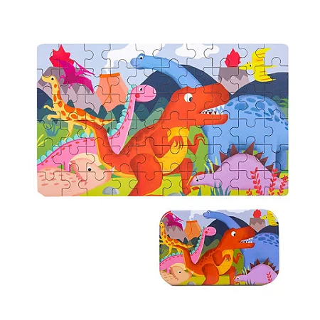 Quebra-Cabeça De Madeira na Lata 60 Peças Sortidos