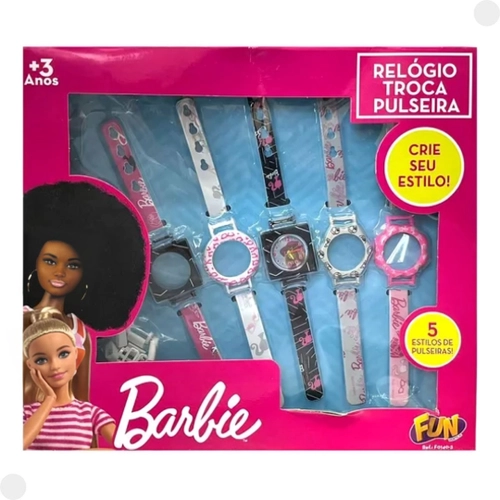 Barbie Relógio Troca Pulseiras Com 05 Pulseiras Sortidas