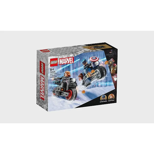 Lego Marvel Motos Viuvá Negra e Capitão America