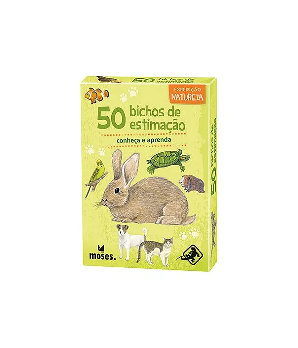 Jogo De Cartas Educativo 50 Bichos e Animais De Estimação