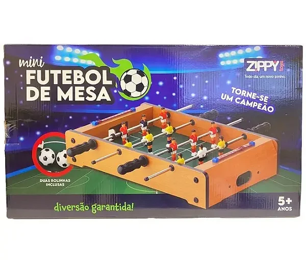 Jogo de mesa mini Pebolim de Madeira 51CM
