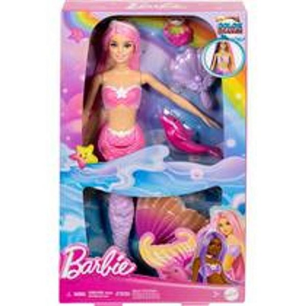 Boneca Barbie Sereias cores mágicas