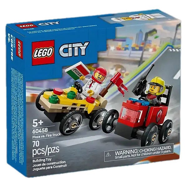 Lego City Set de Carros de Corrida vs Caminhão dos Bombeiros