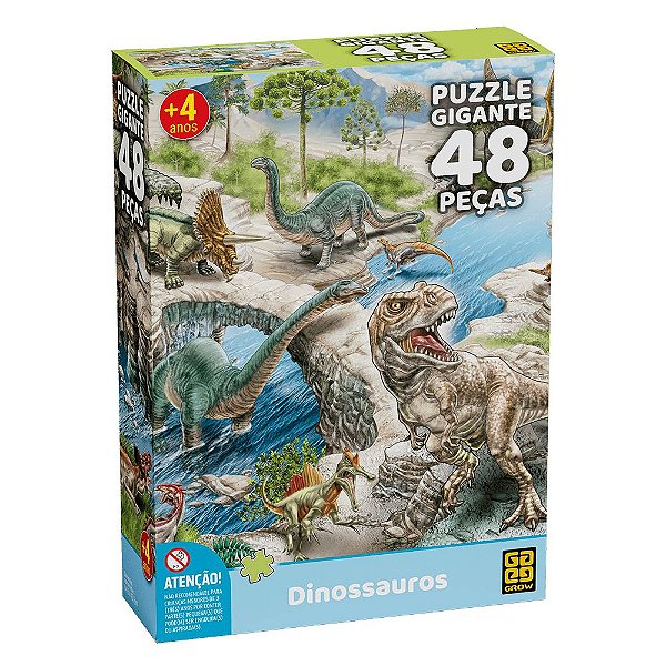 Quebra Cabeça Gigante 48 Peças Dinossauros