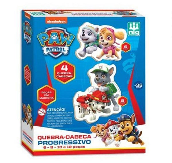 Quebra-Cabeça Progressivo Patrulha Canina Nig